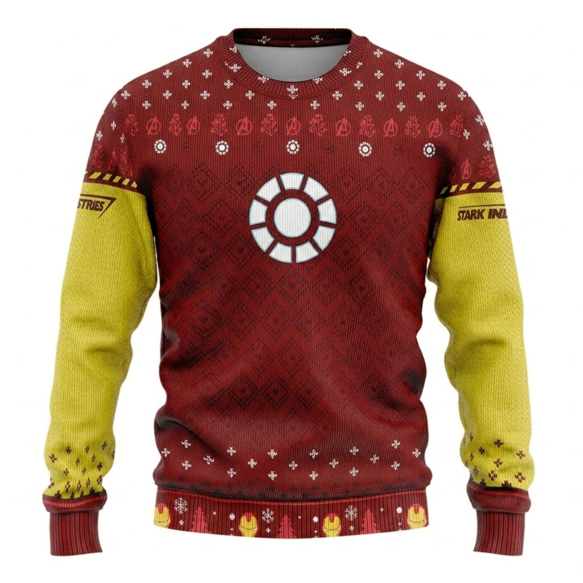 Armored Billionaire Hero Ugly Christmas Sweater - Tech Genius Holiday Knit Print