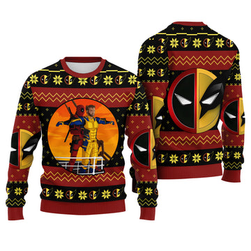 Mercenary and Wild Claw Ugly Christmas Sweater - Superhero Frenemies Holiday Knit Print