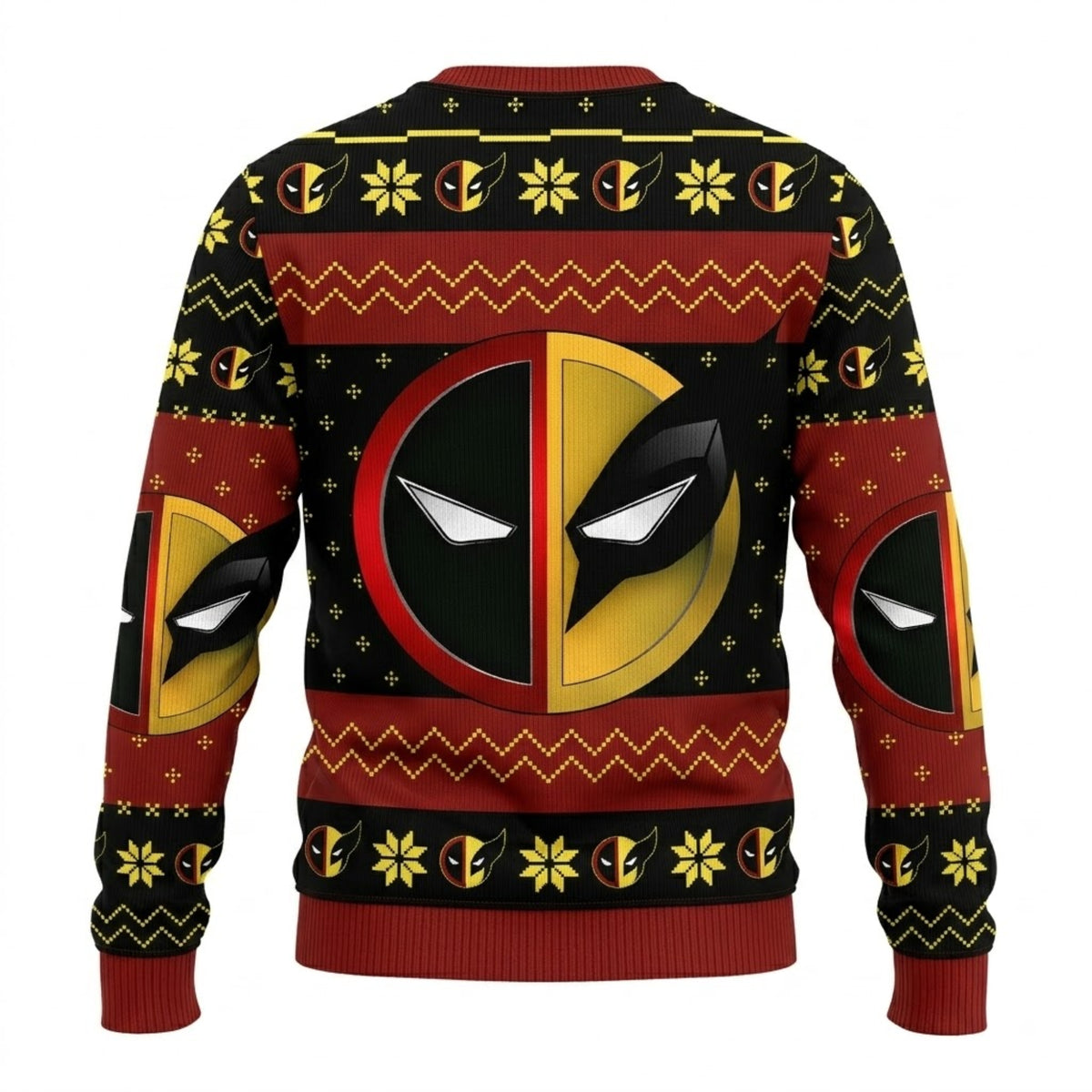 Mercenary and Wild Claw Ugly Christmas Sweater - Superhero Frenemies Holiday Knit Print