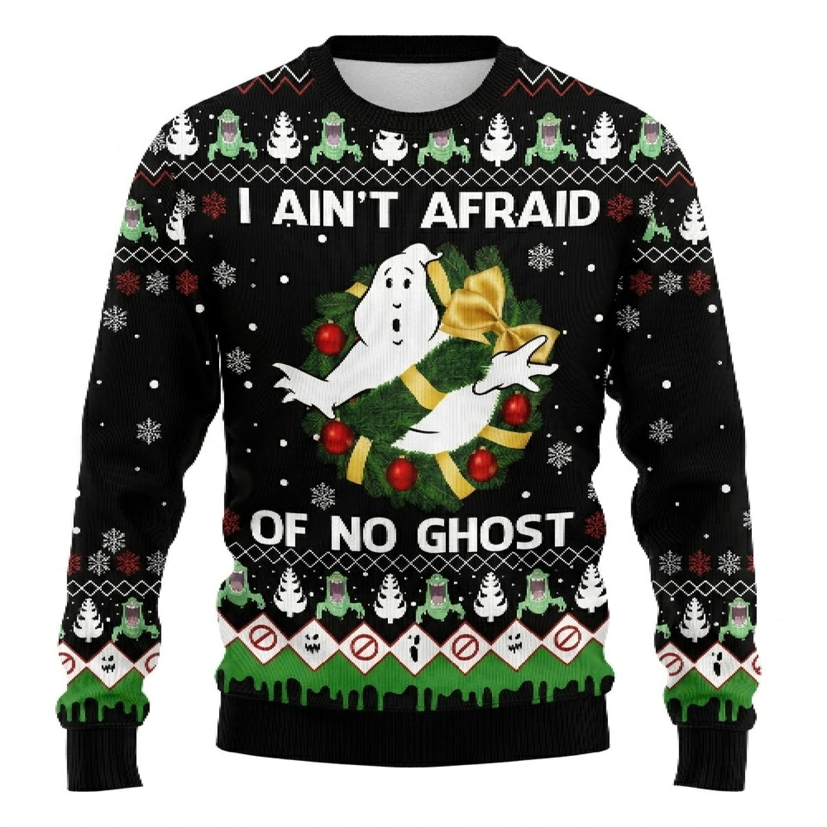 Who You Gonna Call Spook Trapper Ugly Christmas Sweater - Supernatural Holiday Knit Print