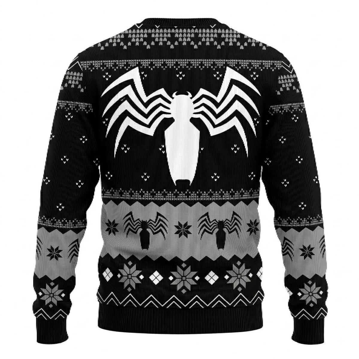 Alien Symbiote Sharp Teeth Antihero Ugly Christmas Sweater - Comic Dark Host Holiday Knit Print