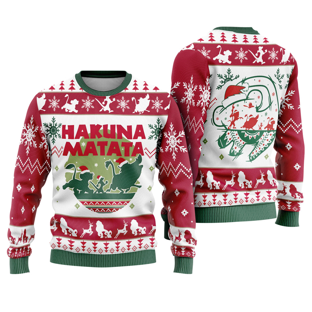Savanna Lion Prince Wild Animal Vibe Ugly Christmas Sweater - Safari Rock Holiday Knit Print