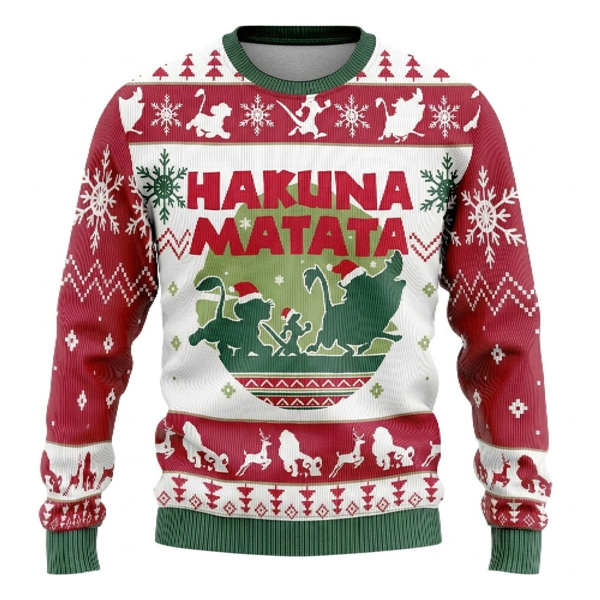 Savanna Lion Prince Wild Animal Vibe Ugly Christmas Sweater - Safari Rock Holiday Knit Print