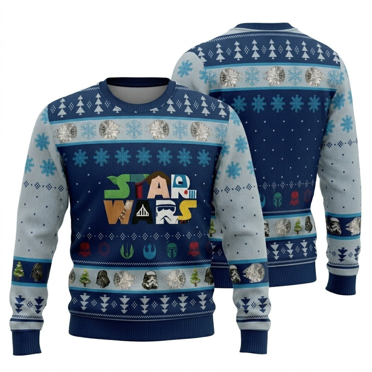 Galactic Heroes Ugly Christmas Sweater - Festive Holiday Knit Print