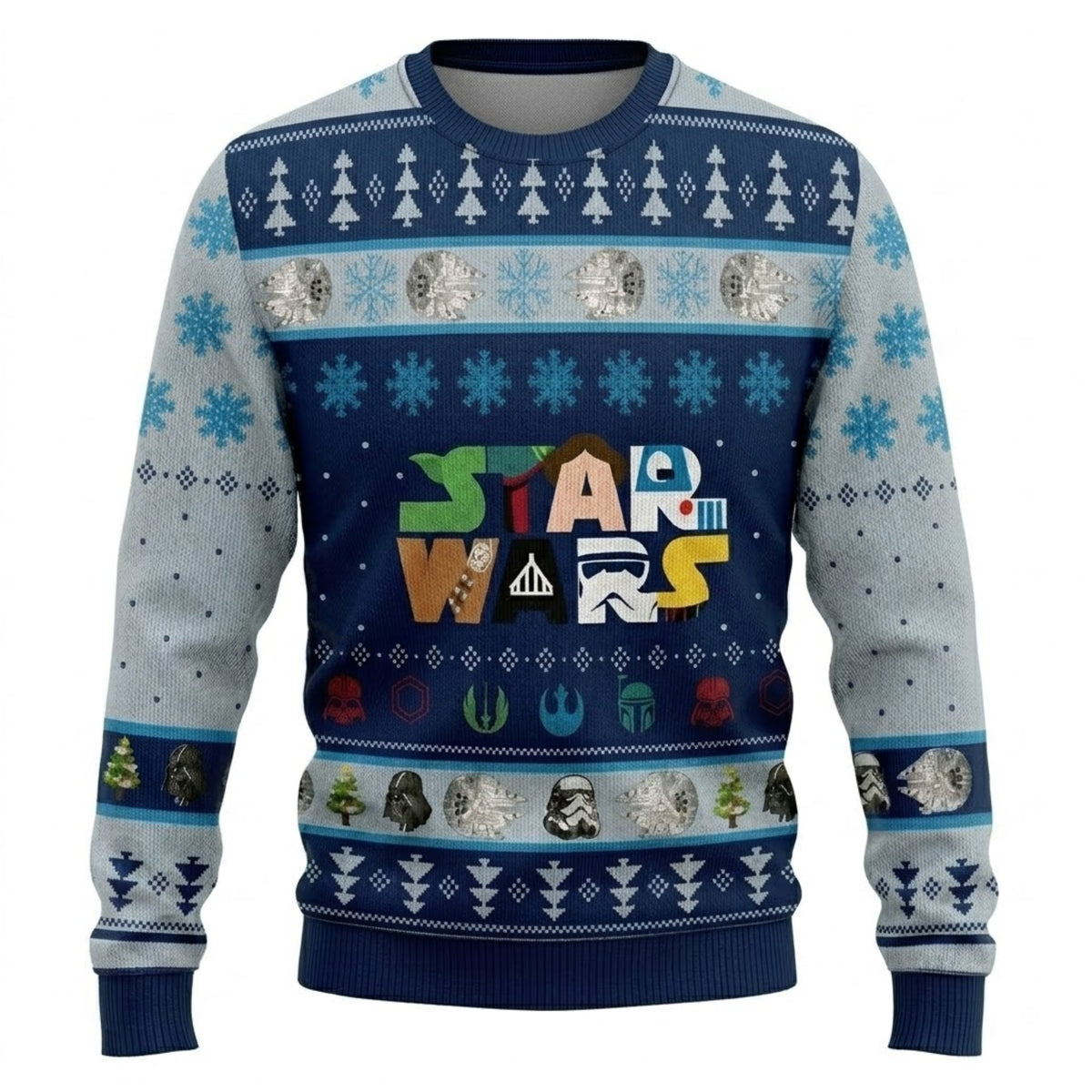 Galactic Heroes Ugly Christmas Sweater - Festive Holiday Knit Print