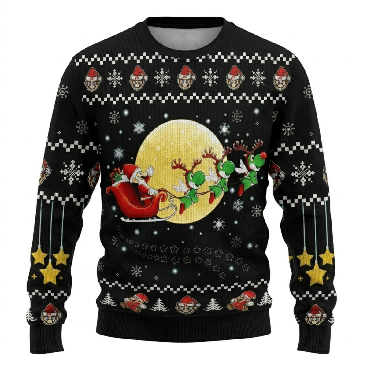 Pixel Plumber Happy Ugly Christmas Sweater - 8-Bit Gaming Holiday Knit Print