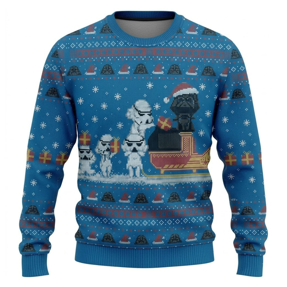 Galactic Empire Snowtrooper Ugly Christmas Sweater - Festive Sci-Fi Holiday Knit Print