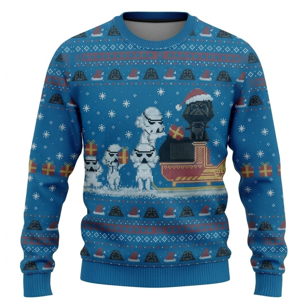 Galactic Empire Snowtrooper Ugly Christmas Sweater - Festive Sci-Fi Holiday Knit Print