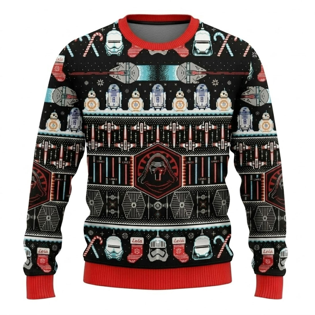 Galactic Sci-Fi Heroes Ugly Christmas Sweater - Festive Holiday Knit Print