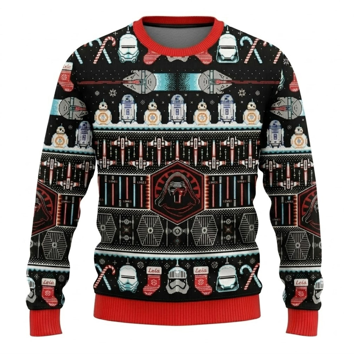 Galactic Sci-Fi Heroes Ugly Christmas Sweater - Festive Holiday Knit Print