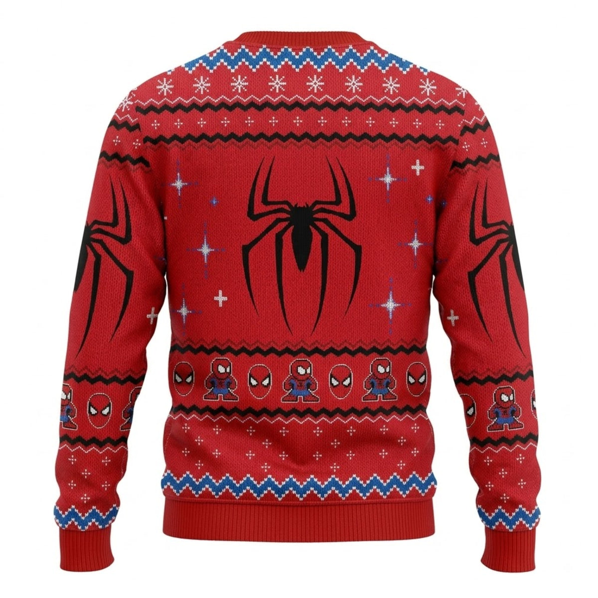 Spider Web Wall Crawler Hero Ugly Christmas Sweater - Superhero Holiday Knit Print