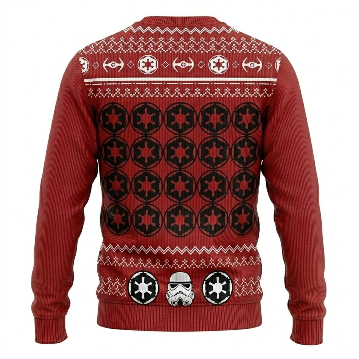 Galactic Overlord Ugly Christmas Sweater - Dark Lord Red Holiday Knit Print