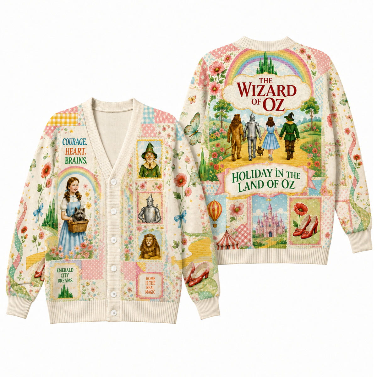 Yellow Brick Road Fantasy Cardigan Sweater - Emerald Kingdom Fairy Tale Knitwear