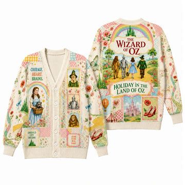 Yellow Brick Road Fantasy Cardigan Sweater - Emerald Kingdom Fairy Tale Knitwear