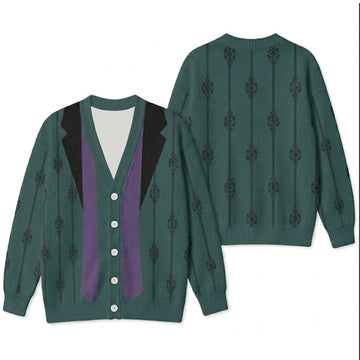 Gothic Maid Costume Cardigan Sweater - Vintage Damask Stripe Cosplay Knitwear